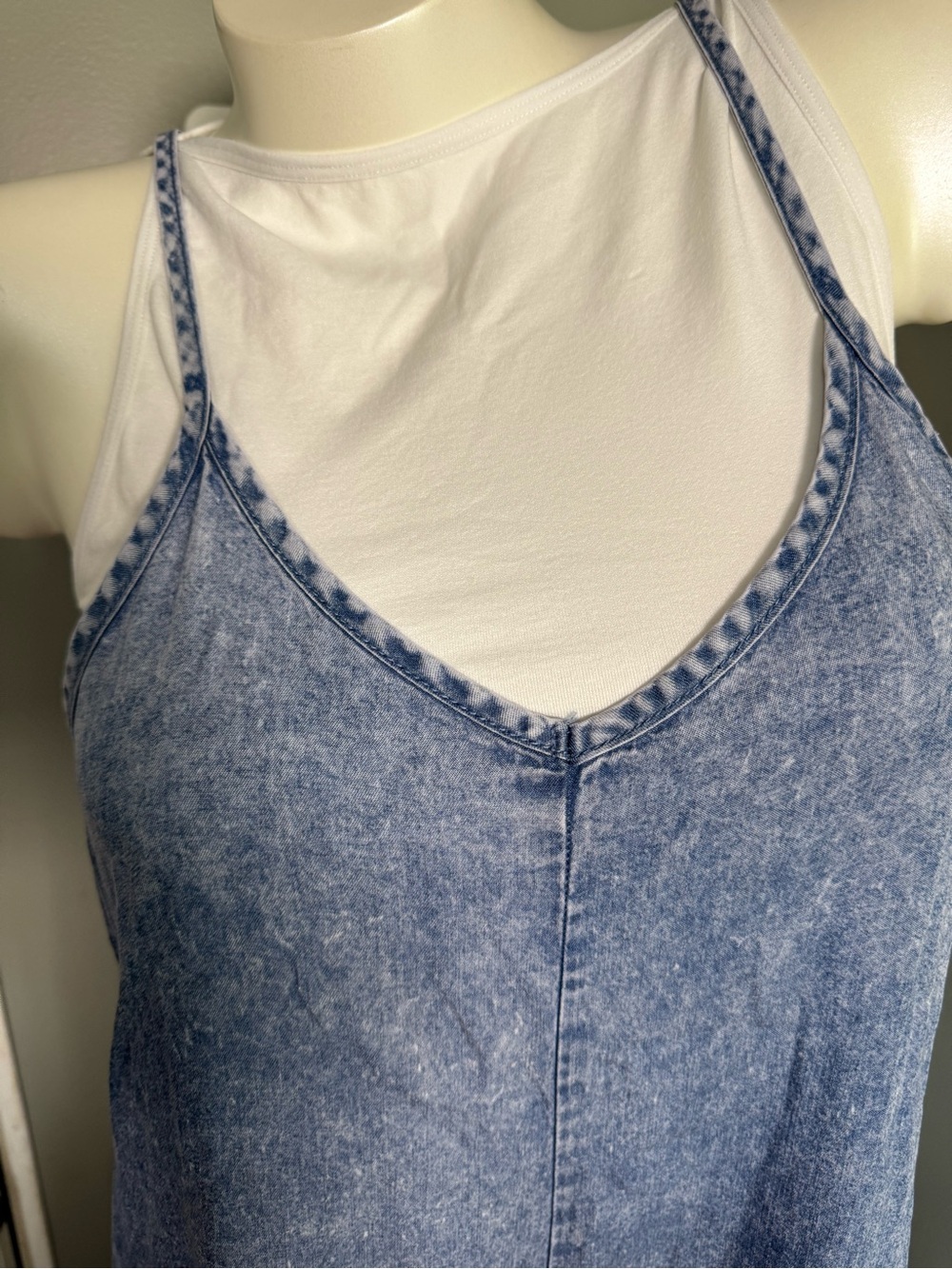 NWOT Zenana Lyocell Acid Washed Jumpsuit - Picture 4 of 9